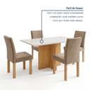 Ver mais imagens de Conjunto de Mesa de Jantar 4 Lugares Retangular 120x80cm MDF Cinamomo e Off White