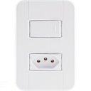 Ver imagem 1 de Conjunto 4x2 com 1 Interruptor Simples 10 a 250 V e 1 Tomada 2p+t 20 a 250 V Tablet Branc