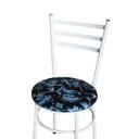 Ver imagem 5 de Conjunto 6 Cadeiras Epóxi Branca para Cozinha Assento Estampado Floral Preto
