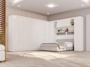 Ver imagem 1 de Guarda-Roupa Casal Modulado de Canto com 13 Portas Espaço para Cama Multimóveis Branco