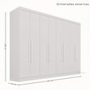 Ver imagem 3 de Guarda-Roupa Casal Modulado de Canto com 13 Portas Espaço para Cama Multimóveis Branco