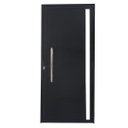 Ver imagem 1 de Porta Lambril com Puxador e Vidro Alumínio Preto Linha 25:Direita/ 210 x 80