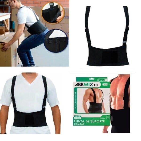 Colete postural lombar cinta ergonomica proteção da coluna reforcada abdominal dor costas - 1