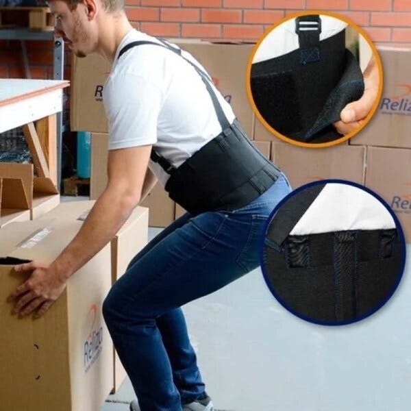 Colete postural lombar cinta ergonomica proteção da coluna reforcada abdominal dor costas - 5