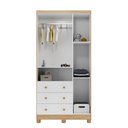 Ver imagem 3 de Guarda Roupa Infantil Peroba Bolinha 3 Portas Branco Amêndoa