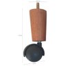 Conjunto 4 Pés para Cama Box Casal com Rodizio para Moveis Box Solteiro 13cm Dimader Mel - 3