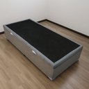 Ver imagem 5 de Cama Solteiro Cinza Estrutura Reforçada Baú Embutido Quarto Pistão a Gás