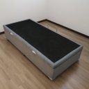 Ver imagem 4 de Cama Solteiro Cinza Estrutura Reforçada Baú Embutido Quarto Pistão a Gás