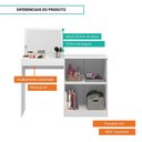 Ver imagem 3 de Penteadeira Multiuso Camarim e Escrivaninha 100% Mdf 2 Portas Dimitri Tigus Branco