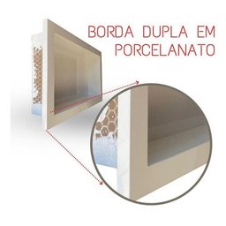 Nicho Porcelanato com Borda Dupla em Porcelanato Branco 60x32cm - 4