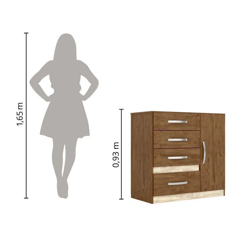 Cômoda Sapateira Venus Moval Castanho Wood/Avelã Flex - 6