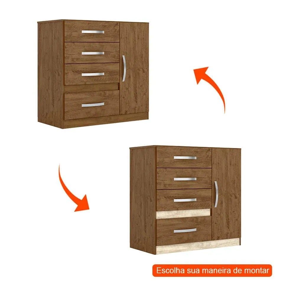 Cômoda Sapateira Venus Moval Castanho Wood/Avelã Flex - 2