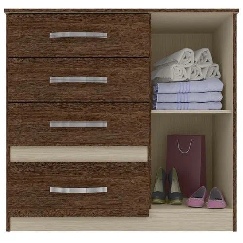 Cômoda Sapateira Venus Moval Castanho Wood/Avelã Flex - 4