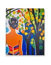 Ver imagem 2 de Mini Quadro Garota sob Árvore Colorida Pintado a Mão 30x25cm