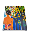 Ver imagem 5 de Mini Quadro Garota sob Árvore Colorida Pintado a Mão 30x25cm