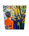 Ver imagem 6 de Mini Quadro Garota sob Árvore Colorida Pintado a Mão 30x25cm