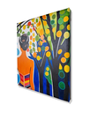 Ver imagem 4 de Mini Quadro Garota sob Árvore Colorida Pintado a Mão 30x25cm