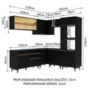 Ver imagem 4 de Armário de Cozinha Completa de Canto 402cm Preto Reims Madesa 01