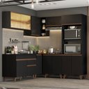 Ver imagem 1 de Armário de Cozinha Completa de Canto 402cm Preto Reims Madesa 01