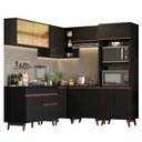 Ver imagem 3 de Armário de Cozinha Completa de Canto 402cm Preto Reims Madesa 01