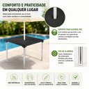 Ver imagem 3 de Mesa Aluminio Preta Desmontavel Grande Gourmet 70cm Suporte Porta Guarda Sol Mesinha Multiuso Varand