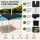 Ver imagem 7 de Mesa Aluminio Preta Desmontavel Grande Gourmet 70cm Suporte Porta Guarda Sol Mesinha Multiuso Varand