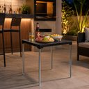 Ver imagem 2 de Mesa Aluminio Preta Desmontavel Grande Gourmet 70cm Suporte Porta Guarda Sol Mesinha Multiuso Varand