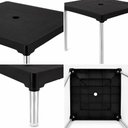 Ver imagem 5 de Mesa Aluminio Preta Desmontavel Grande Gourmet 70cm Suporte Porta Guarda Sol Mesinha Multiuso Varand