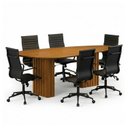Ver imagem 2 de Kit 7 Peças com Mesa de Reunião e 6 Cadeiras Sevilha Espresso Móveis Marrom/Freijo/Preto