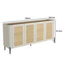 Ver imagem 3 de Aparador Buffet Porta Sextavada 180cm Pés Metal 100% Mdf Cor:louro e Luna com Preto