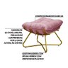 Puff Decorativo Sala de Estar Caim Base de Madeira Dourado Suede Rosa - Gran Belo - 3