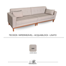 Sofá Gianni | Bipartido Acquablock & Base de Madeira | 270cm - Linhão Bege - 3