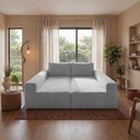 Ver imagem 5 de Sofá de Canto Modular Vibe Esquerdo 2,70m x 1,70m Xpand Tech Tecido Velourê Cinza Claro Cama Inbox