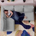 Ver imagem 7 de Sofá de Canto Modular Vibe Esquerdo 2,70m x 1,70m Xpand Tech Tecido Velourê Cinza Claro Cama Inbox