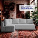 Ver imagem 6 de Sofá de Canto Modular Vibe Esquerdo 2,70m x 1,70m Xpand Tech Tecido Velourê Cinza Claro Cama Inbox