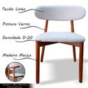 Ver imagem 6 de Cadeira de Madeira para Sala de Jantar Mariana Linho Cru