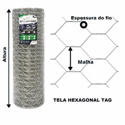 TELA CERCA MANGUEIRÃO MALHA 3" FIO BWG 18(1,24mm) RL 25X1,5m - 6