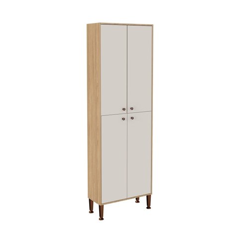Paneleiro Torino 700x2200x300 mm 4 Pta Marrom/Mel/Off White