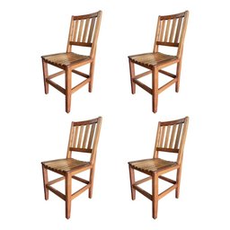 Kit com 4 Cadeiras Rusticas Madeira Maciça Confort para Restaurantes Malbec - 1