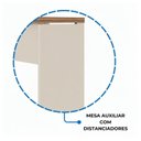Ver imagem 5 de Mesa Auxiliar Simples com Pé Painel 0,90x0,45m Nogal Sevilha/Champanhe
