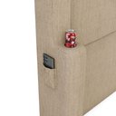 Ver imagem 4 de Cabeceira Estofada Duetto para Cama Box King 195cm com Porta Copo Linho Bege - Desk Design