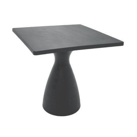 Mesa de Jantar Quadrada Flut 1 Lugar Tampo Plastico 75cm Grafite Polietileno Tramontina