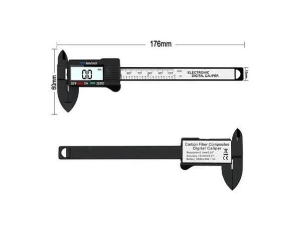 Paquímetro Digital Eletrônico 150Mm Fibra Carbono Bateria - 2