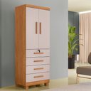 Ver imagem 2 de Guarda Roupa New Maia 2 Portas 4 Gavetas Benetil:cinamomo/off