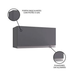 Armário Aéreo Geladeira Andréia 1 Porta 60 Cm Cinza Fosco Ajl Móveis - 3