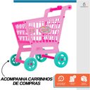 Ver imagem 3 de Mercadinho Infantil Mercado Caixa Registradora com 30 Peças e Carrinho de Compras Supermercado Brinq