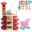 Ver imagem 1 de Mercadinho Infantil Mercado Caixa Registradora com 30 Peças e Carrinho de Compras Supermercado Brinq
