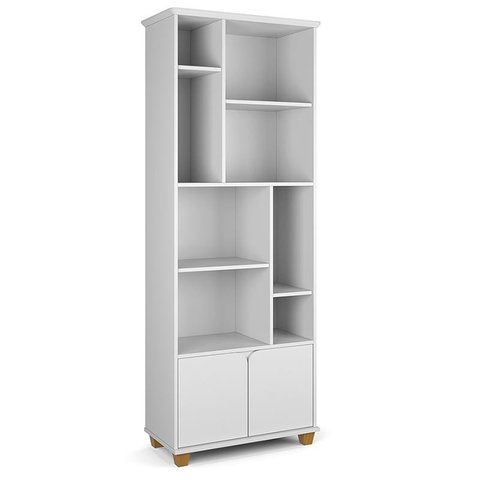 Livreiro Taurus Sala Escritório com 2 Portas e Nichos Branco