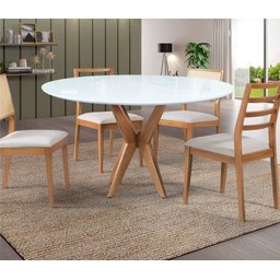 Mesas de Jantar Pandora Casa MAD Mesa Cone Branco 1,10m - 1