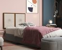 Ver imagem 1 de Painel Cabeceira Box Solteiro 0,90 Duda Madeira Suede Bege - Comprar Moveis em Casa